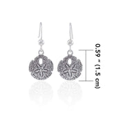 Sand Dollar Sterling Silver Hook Earring JE233 - Earrings